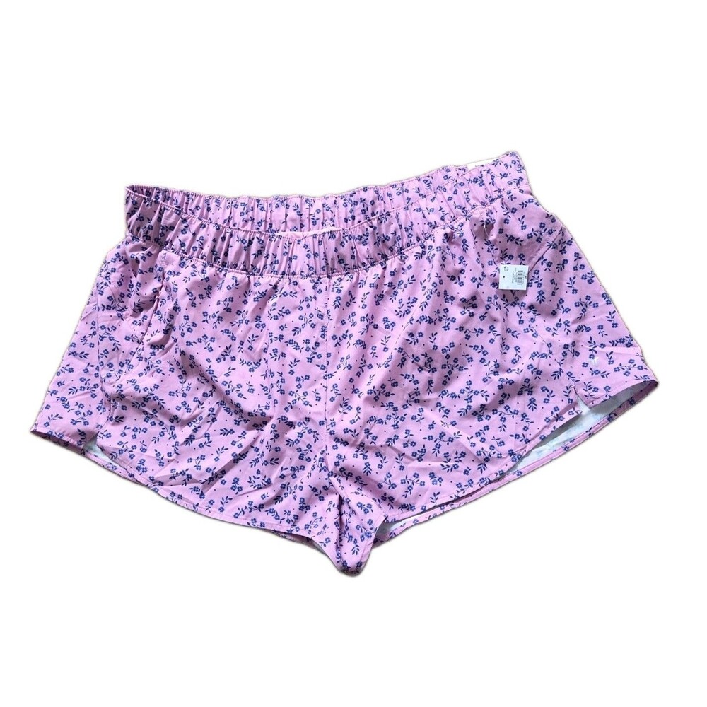 Old Navy Active Quick Dry Lined Pocket Shorts Pink/Blue Floral Plus 2X 3"